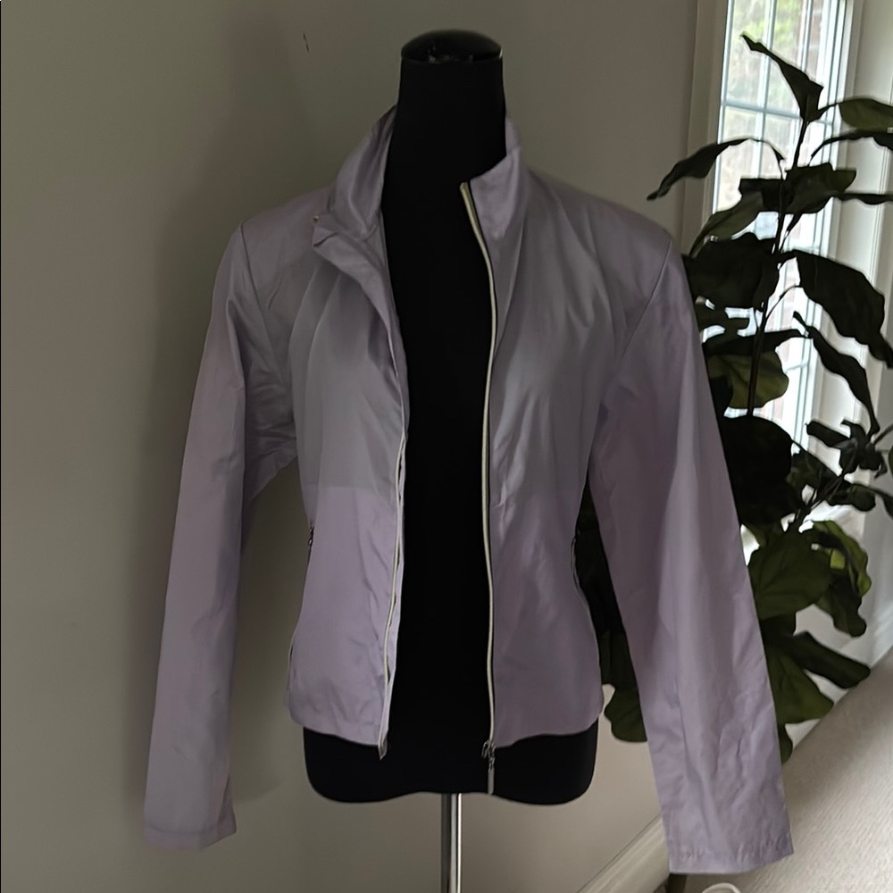 ESPRIT LIGHT PURPLE ZIP FRONT RAIN JACKET